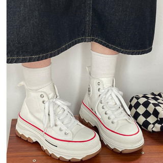 Giày thể thao cổ cao đen trắng đế cao nam nữ sneaker cao cổ