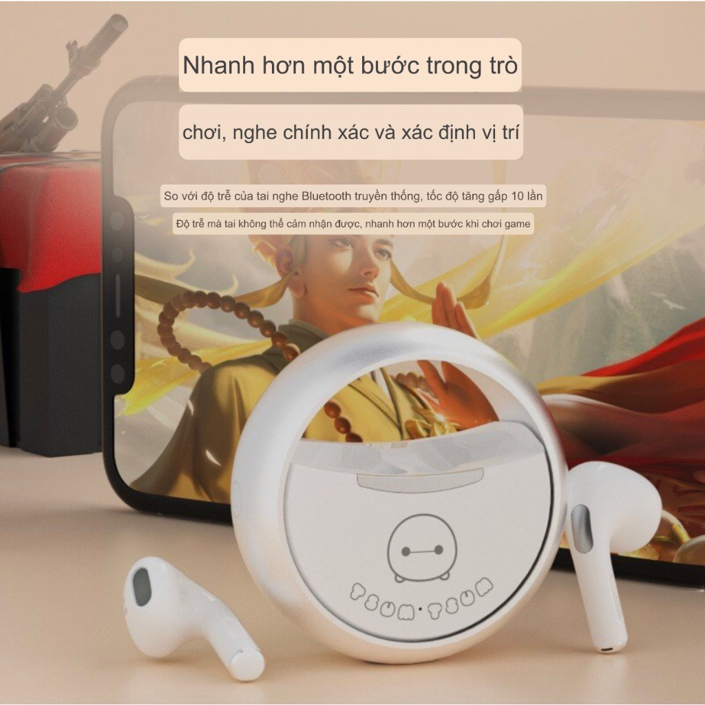 Tai Nghe Disney A12 Bluetooth 5.3 Tai Nghe Không Dây Chống Ồn Chống Nước Cảm Ứng Thông Minh Nhét Tai Chính Hãng