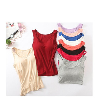 Áo thun Ba Lỗ nữ kèm Bra cotton co giãn