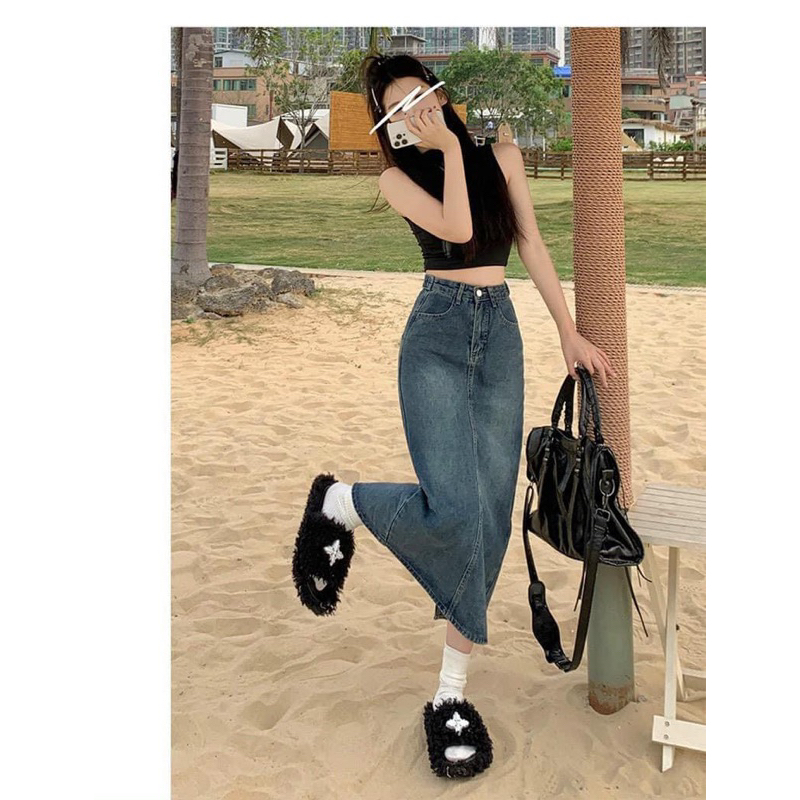 CHÂN VÁY JEANS DÁNG DÀI