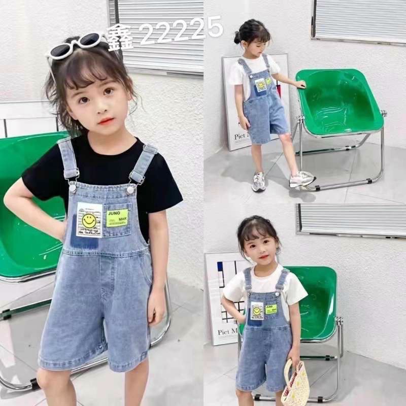 (16-30kg)Sét quần yếm jean cho bé gái size đại. Quần yếm jean kèm áo cho bé gái