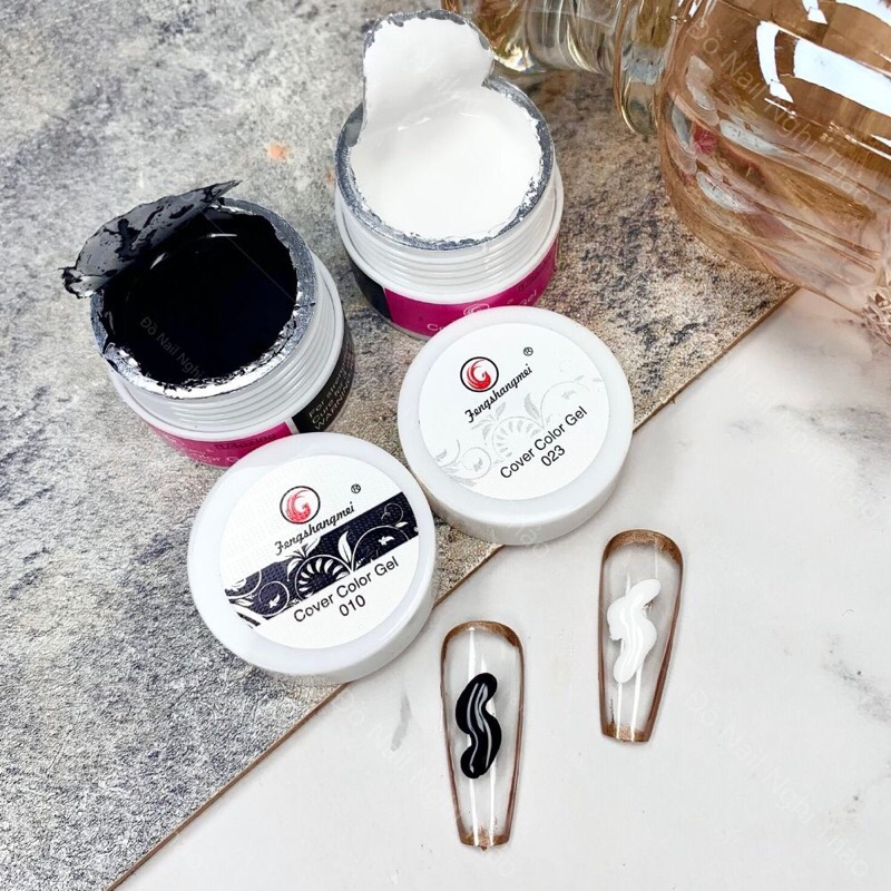 Gel Vẽ Nail Trắng Đen FengShengmei Siêu Đặc