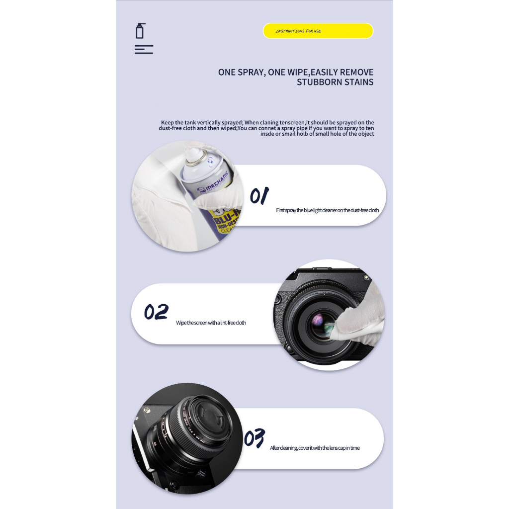 Nước tẩy rửa Camera, màn hình điện thoại, Len máy ảnh, Laptop.. mechanic 560