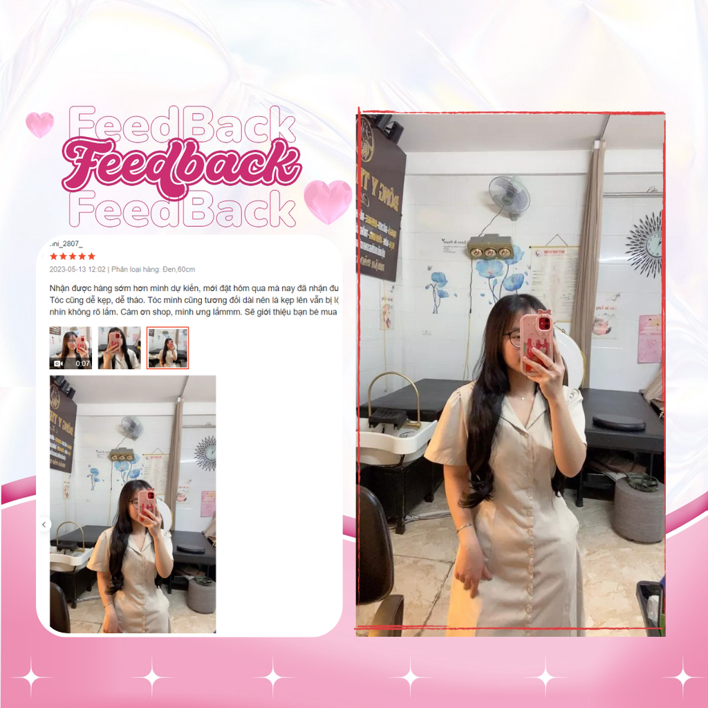 Tóc giả kẹp nửa đầu xoăn lơi máy bay cao cấp  Tóc giả kẹp dải xoăn dài 60cm