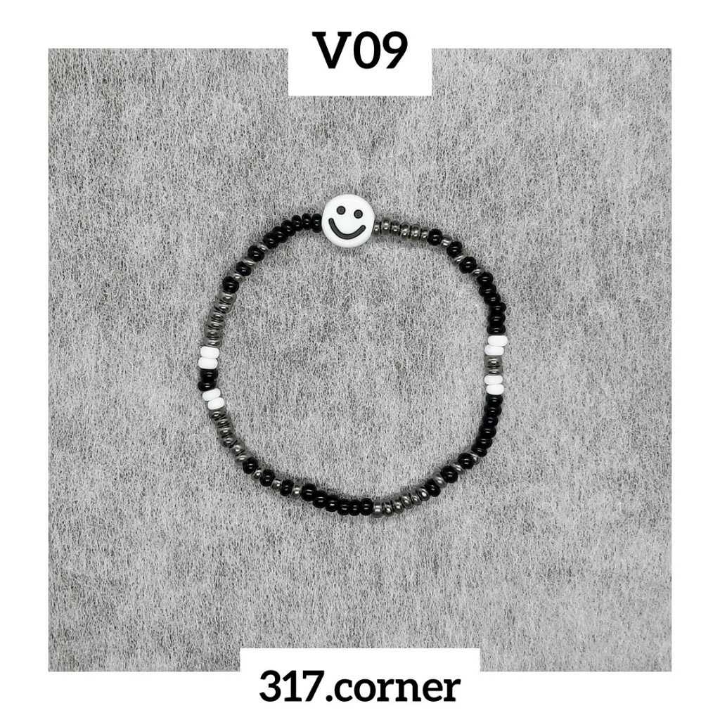 Vòng tay hạt cườm + mặt cười - V09 - 317.corner