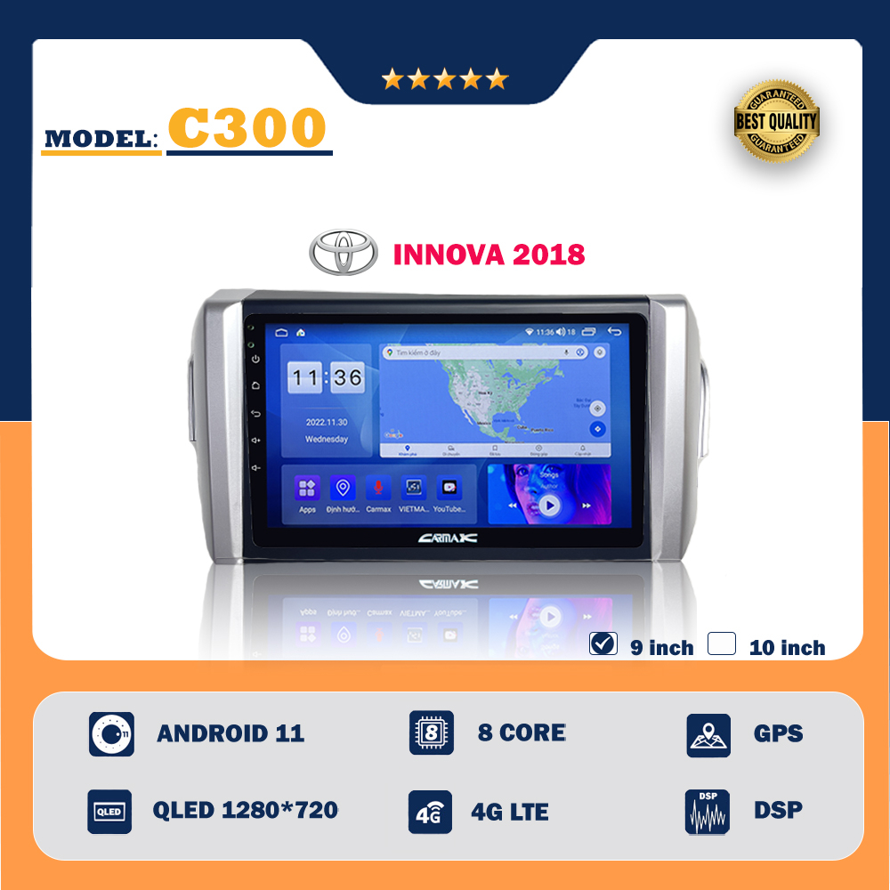 Mặt dưỡng 9 inch dành cho xe Toyota Innova 2017-2023