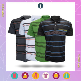 Áo polo nam tay ngắn vải thun mềm mát phù hợp mặc ở nhà mặc đi làm loại áo thun nam sọc ngang