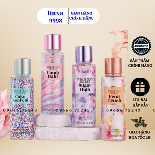 [chính hãng] Xịt toàn thân body mist 4 mùi kẹo ngọt Candy, Sugar, Cake, Fruit, Amber chai 250ml .