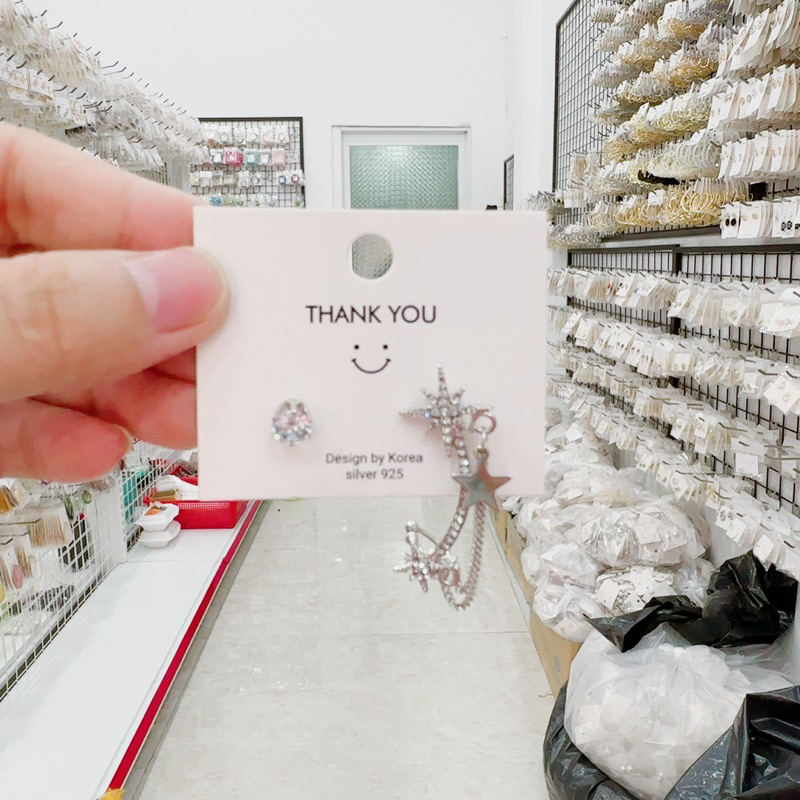 bông tai kẹp vành cá tính, khuyên tai đính châu kèm đá phong cách hàn quốc