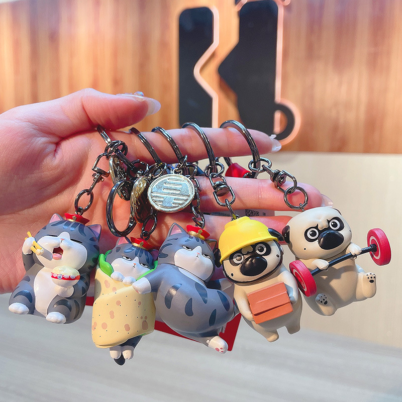 Móc khóa mèo hoàng thượng và chó nô tỳ siêu cute