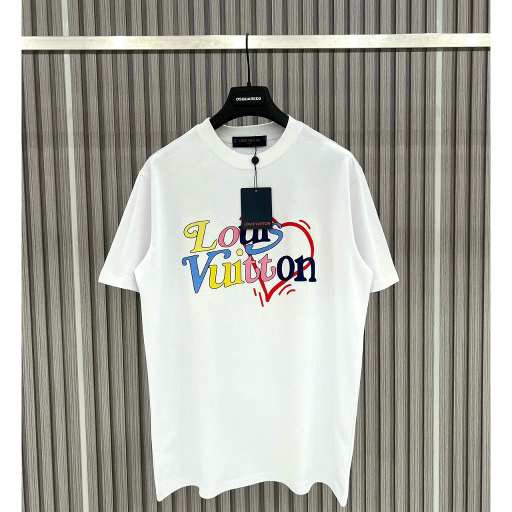 Áo đôi nam nữ áo phông LV  áo louis vuitton 95% cotton  áo phông tay lỡ co dãn 4 chiều siêu mát hottrend cổ tròn