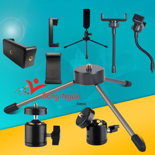 Kẹp Điện Thoại Củ Xoay 360 Chân Để Bàn Phụ Kiện Đèn Livestream Hỗ Trợ Chụp Ảnh, Quay Video Sắc Nét