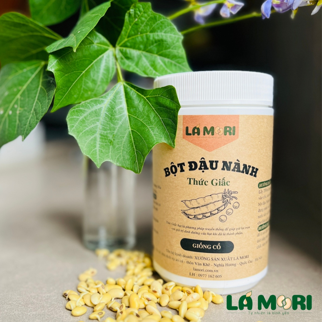HỘP 400G Bột Đậu Nành Giống cổ Thức Giấc pha uống liền tốt cho sức khỏe và cung cấp đạm cho cơ thể - Lá Mori