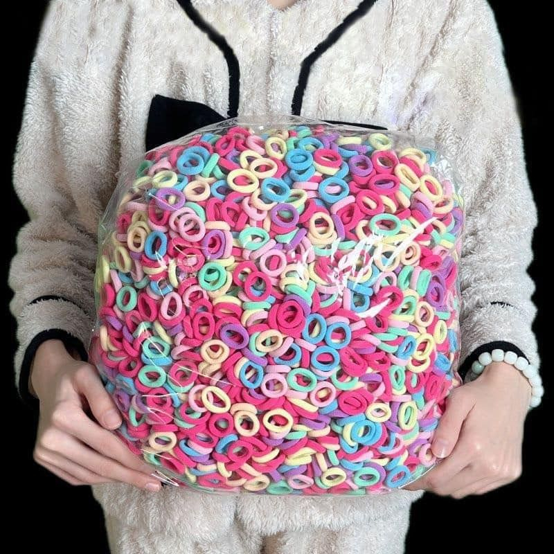 Chun Dây Buộc Tóc Bịch 500 Chiếc Mix Màu Cho Bé Co Giãn Dễ Thương