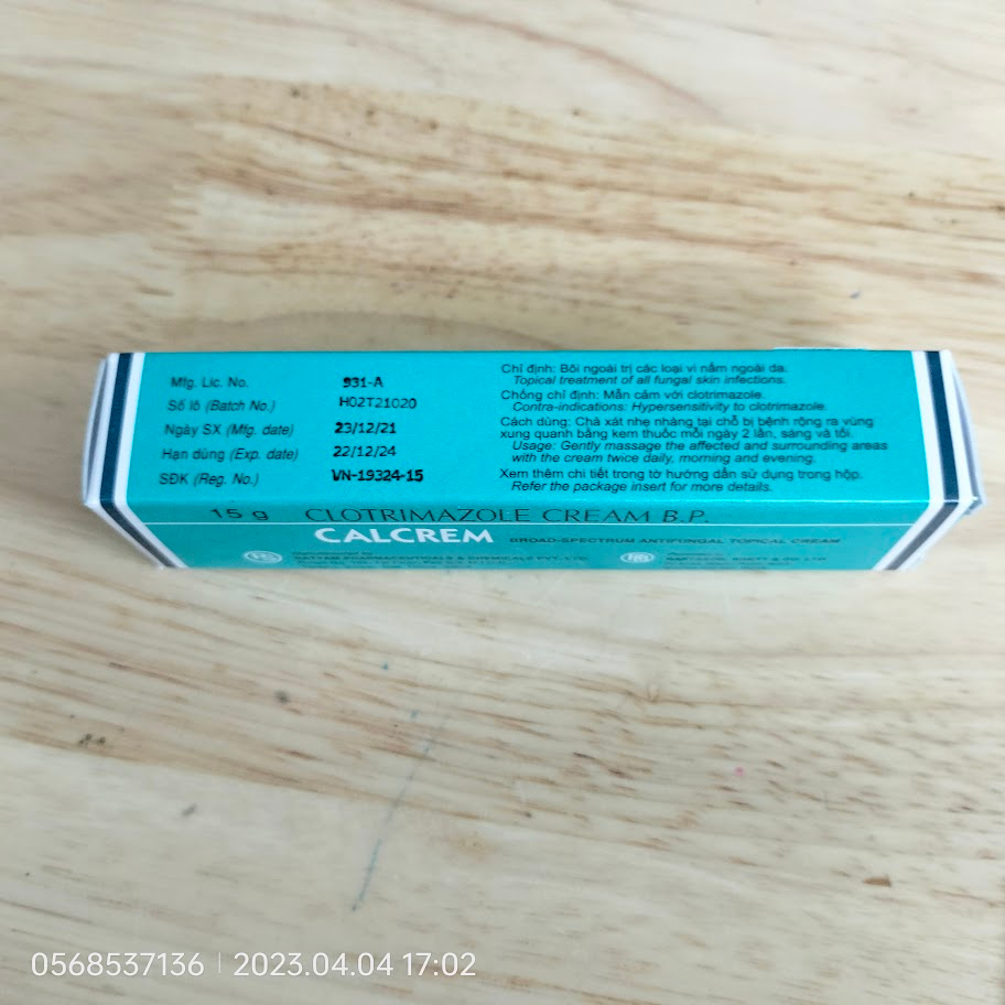 Kem bôi ngoài da CALCREM  tuýp 15g