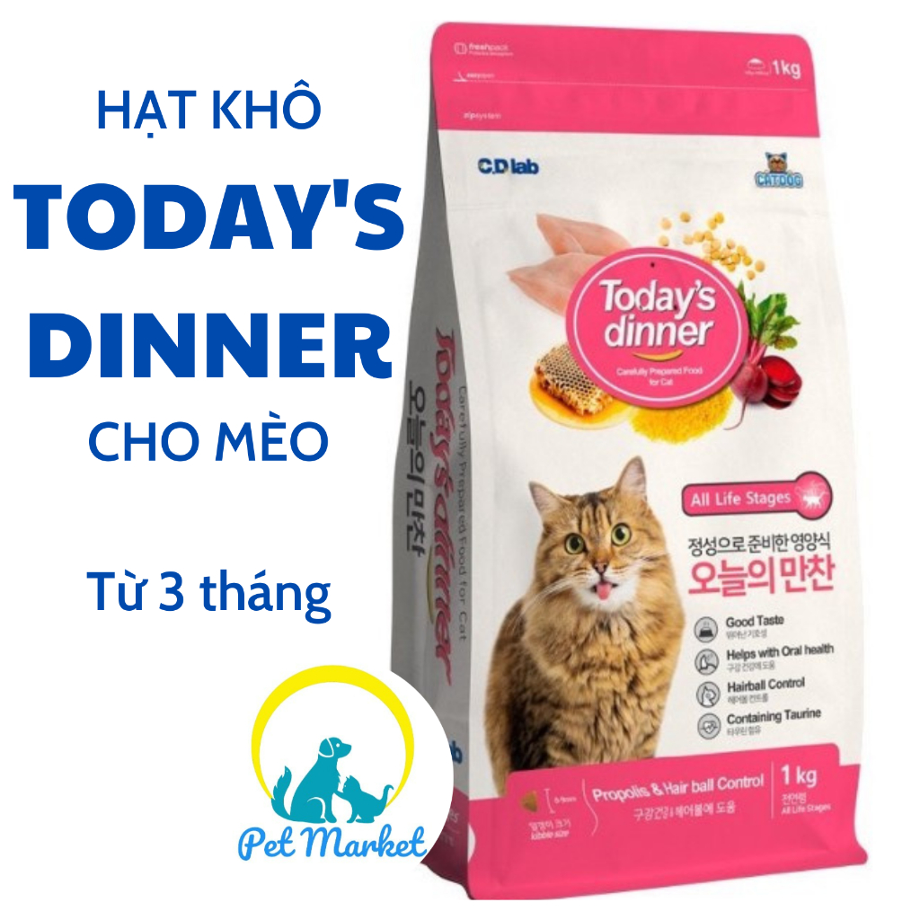 1KG HẠT TODAY'S DINNER CHO MÈO TỪ HÀN QUỐC