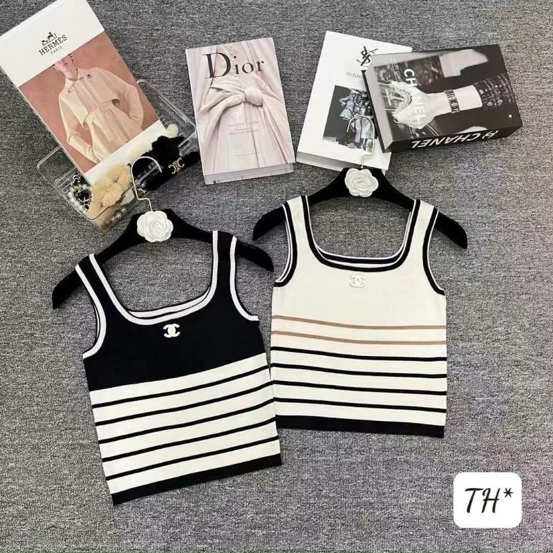 Áo 2 dây len montoghi kẻ chữ x hàng QCL1