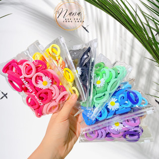 Set 50 buộc tóc dễ thương nhiều màu cho bé kèm túi zip xịn xò - Nana CH10