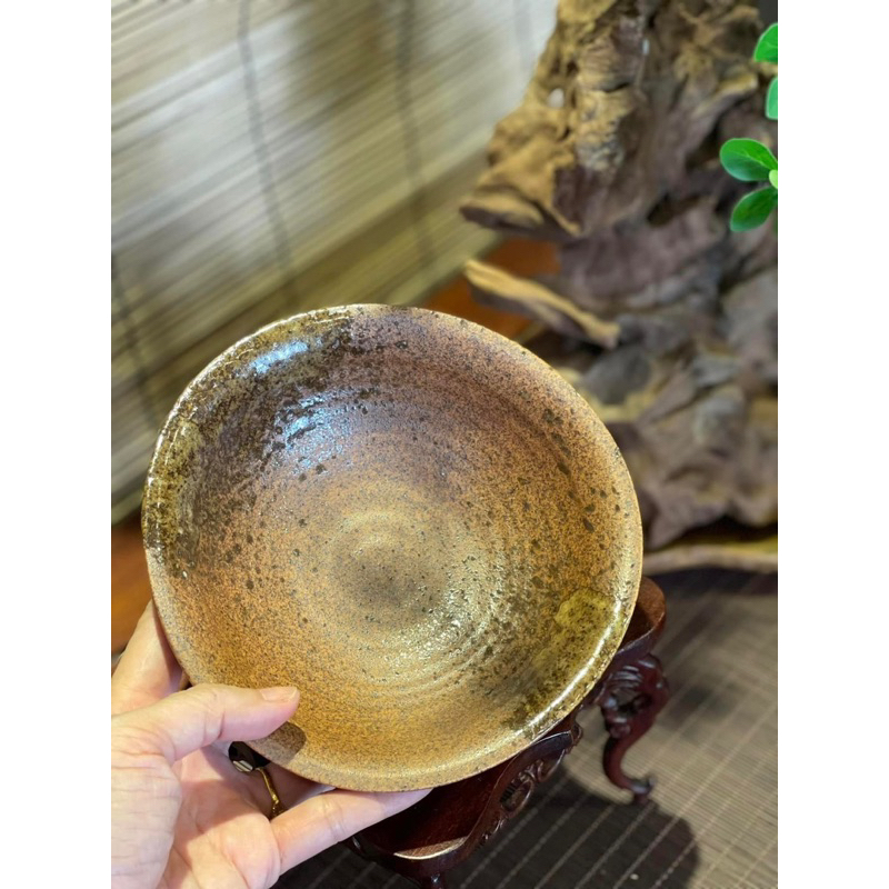 Bát mộc 3 chân men tấm gốm Nhật