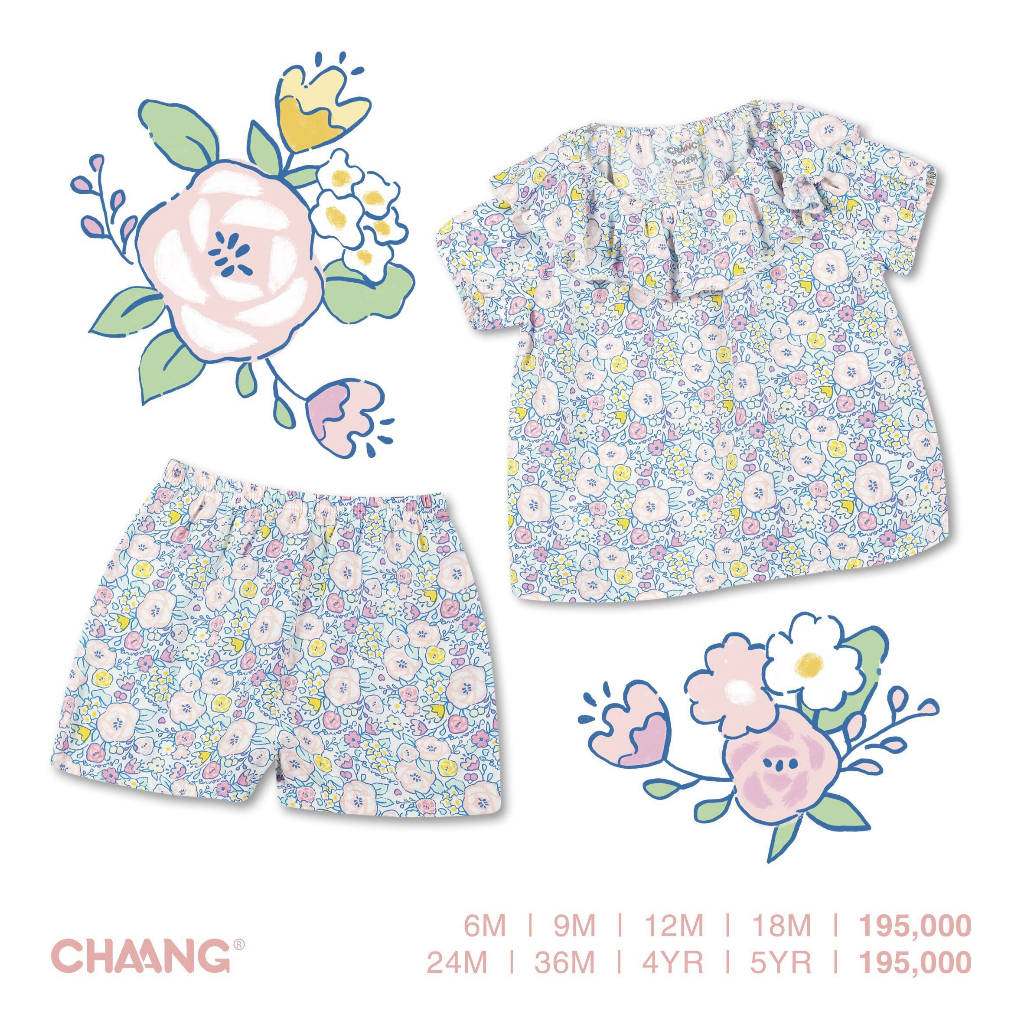 Bộ cộc tay CHAANG cho bé trai bé gái