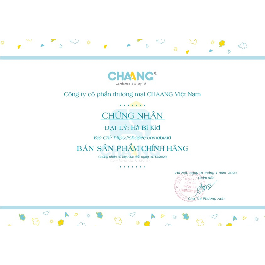 Bộ cộc tay CHAANG cho bé trai bé gái