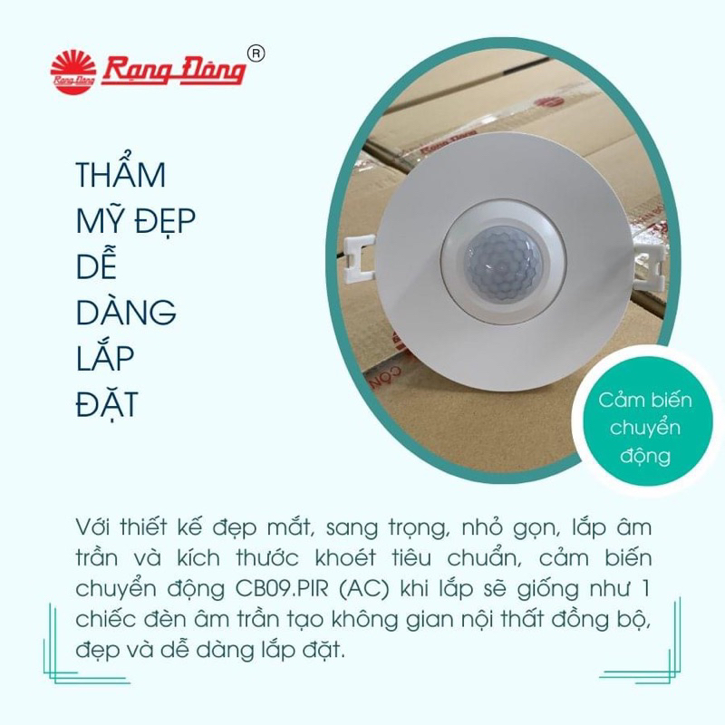 Cảm biến chuyển động Rạng Đông CB09.PIR Model: CB09.PIR (AC)