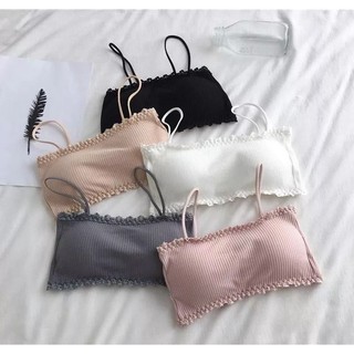Áo Bra HS hai dây kiểu dáng quây chất liệu cotton tăm