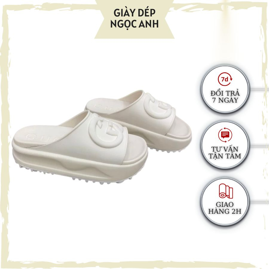 dép Gucci nữ cao cấp - dép quai ngang nữ gucci đế cao 5p - chống trơn chống nước tốt ( hàng loại 1)