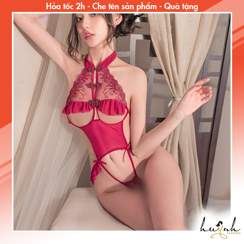 Bodysuit Ren Kiểu Hở Ngực Xẻ Đũng Sexy - B55