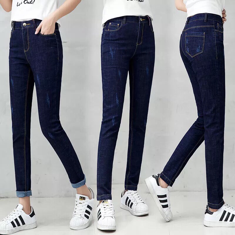Quần jeans nữ co giãn skinny ôm tôn dáng nhiều màu, quần bò jean nữ cào xướt nhẹ