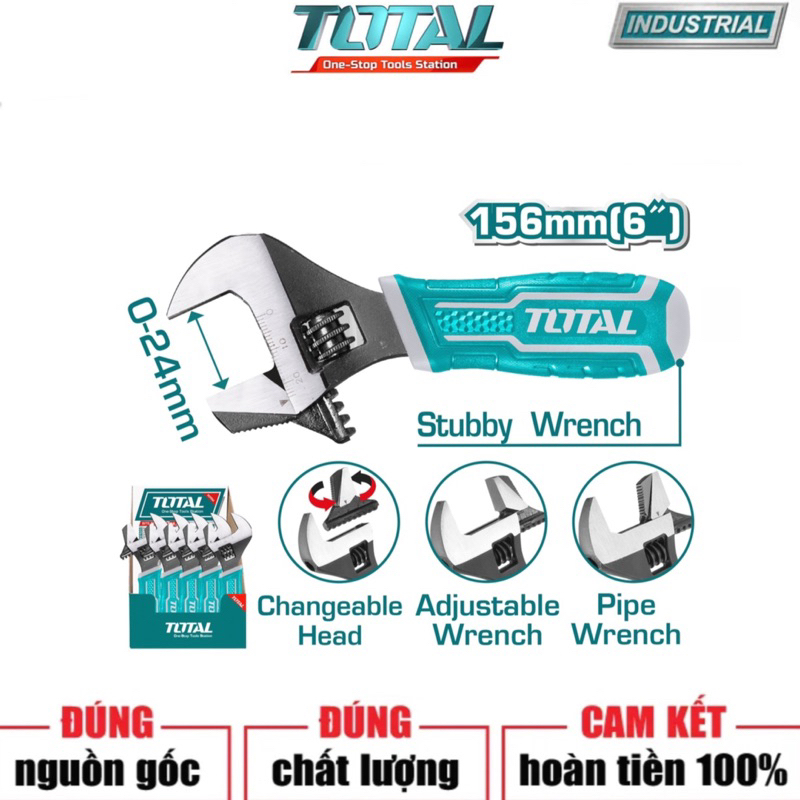 ĐỒ NGHỀ TOTAL Cờ lê điều chỉnh 2 trong 1 size 156MM THT1016S
