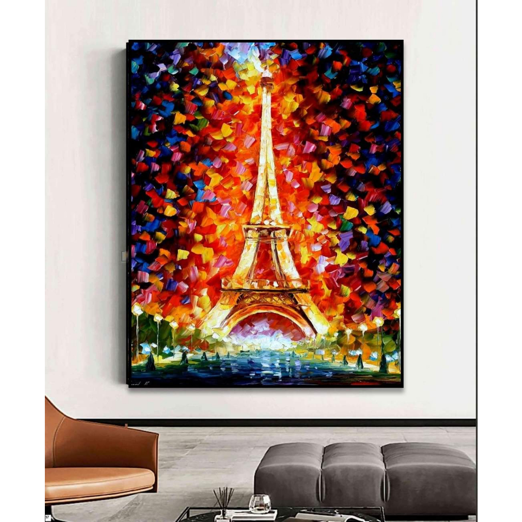 Tranh canvas treo tường tháp Eiffel Paris 60 x 80 cm