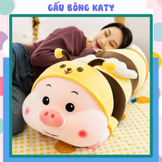 Gấu bông heo ong vàng cánh tiên kích thước 1m/1m2, Thú nhồi bông heo ong vàng dễ thương 100% bông gòn