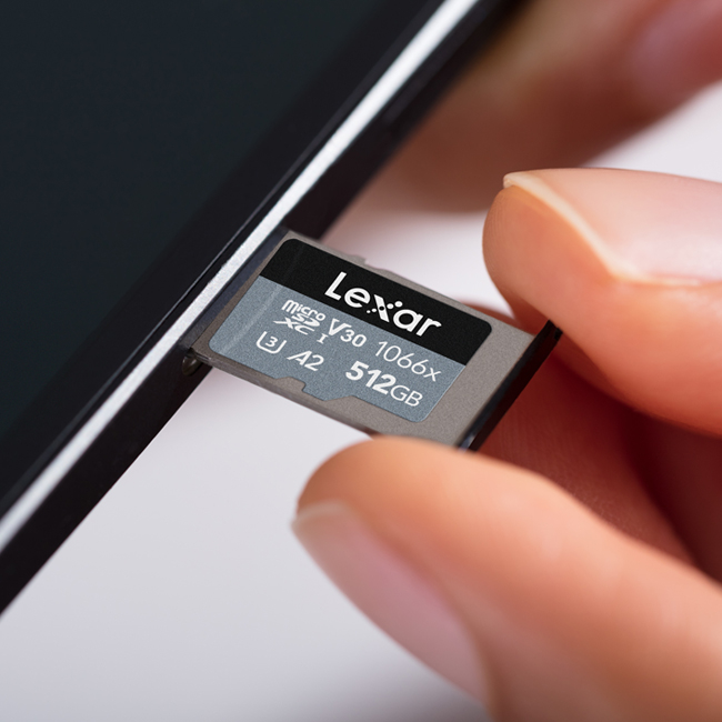 Thẻ nhớ microSDXC 64GB/ 128GB/ 256GB/ 512GB Lexar 1066x UHS-I A2 SILVER Series, chất lượng 4K, đọc 160Mb/s, ghi 120Mb/s