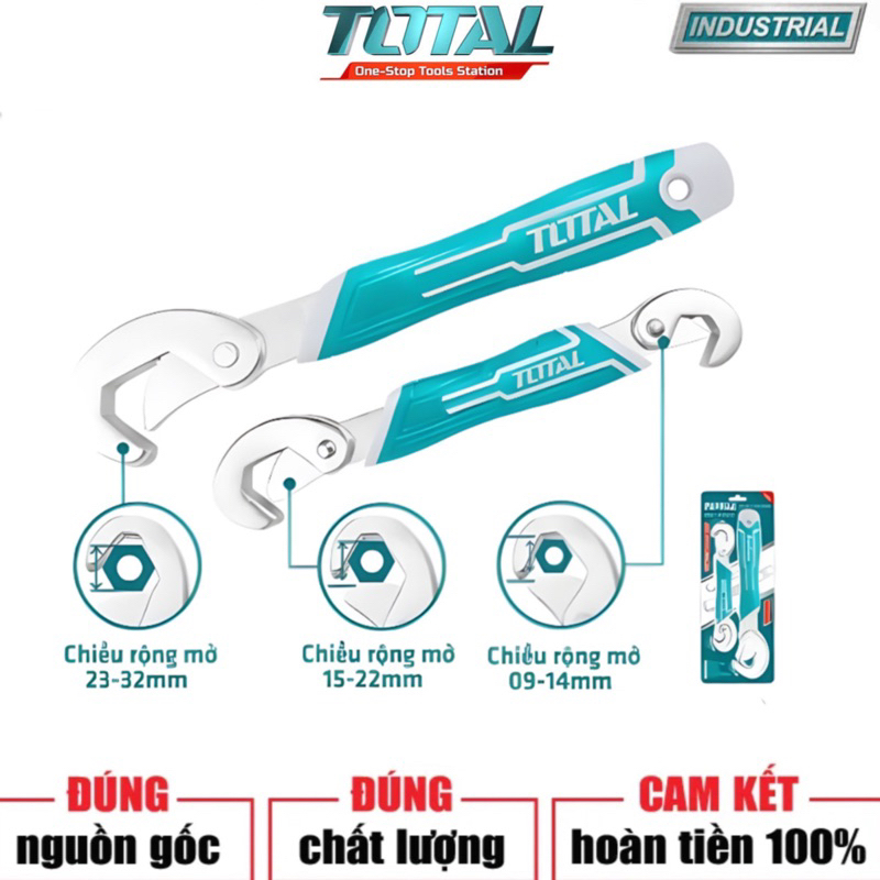 ĐỒ NGHỀ TOTAL Bộ 2 mỏ lết đa năng TBWS09328