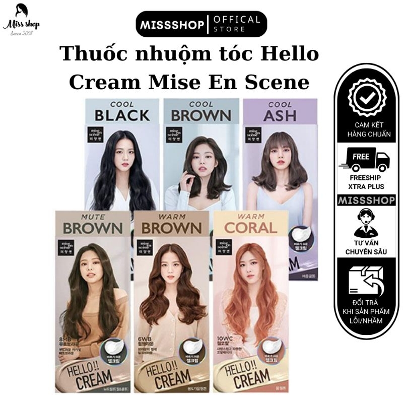 THUỐC NHUỘM TÓC HELLO CREAM BLACK PINK MISE EN SCENE HÀN QUỐC