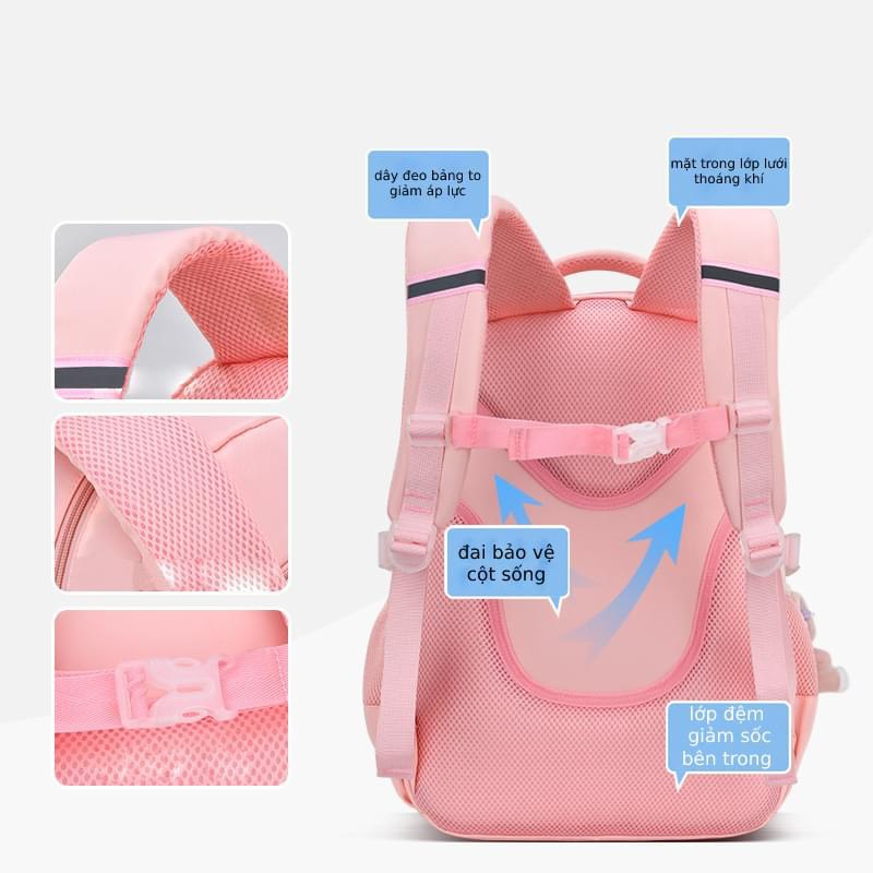 Balo học sinh tiểu học - Balo đi học cho bé tiểu học chống gù chống nước siêu nhẹ chỉ 0,6 Kg không gian balo cực rộng
