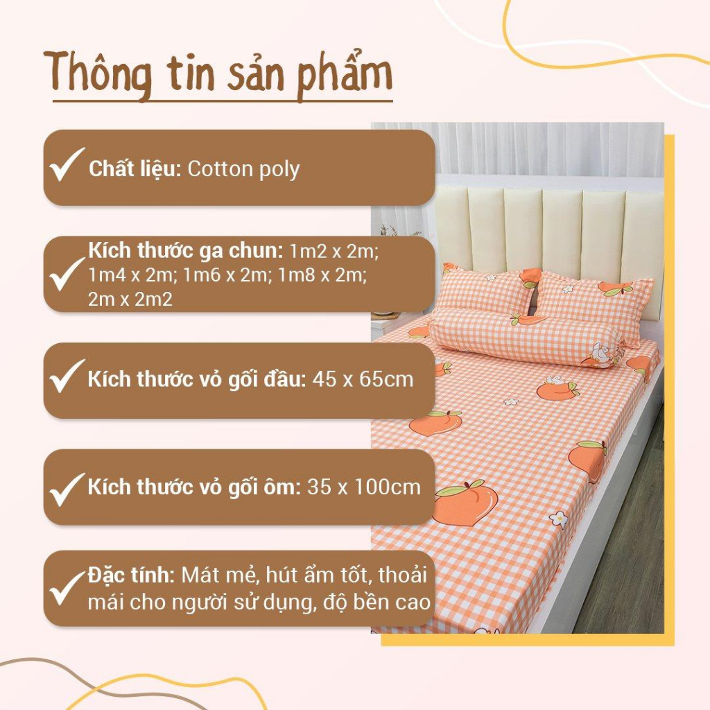 Bộ ga giường cotton poly ETAMI 3 món nhiều mẫu Gấu Losto