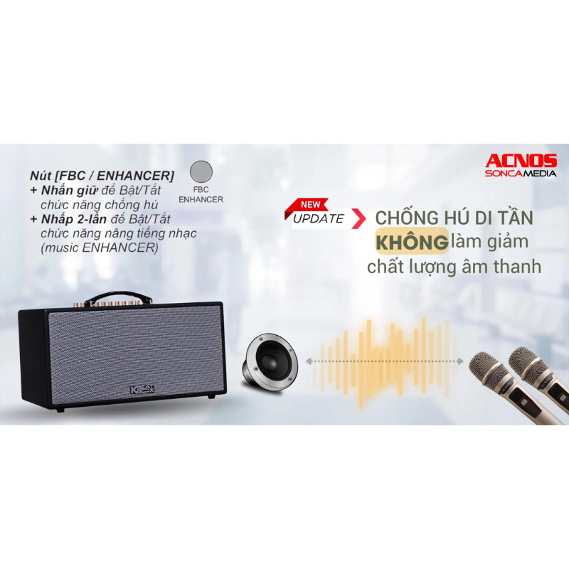 Loa karaoke xách tay chính hãng Acnos CS450 Neo , 2 treble, công suất 200W)
