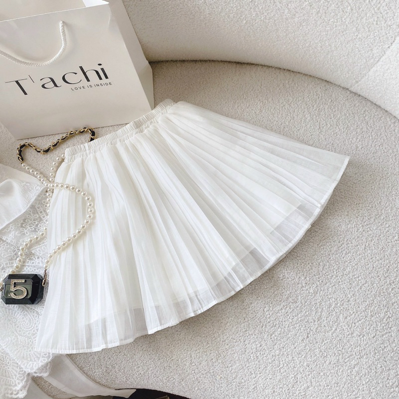 SET ÁO TRẮNG REN HOA 2S NƠ LƯNG + CHÂN VÁY DẬP LY