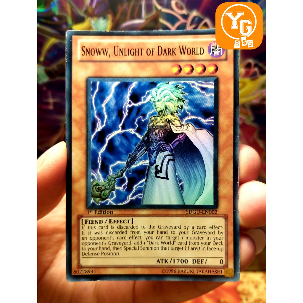 Thẻ bài chính hãng Snoww, Unlight of Dark World - SDGU-EN002 - Super Rare 1st Edition (damaged)