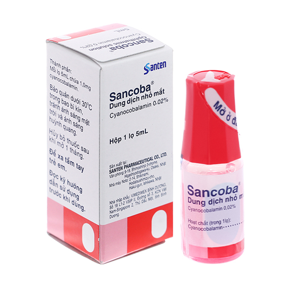 Nhỏ mắt Sancoba Dung dịch nhỏ mắt Nhật Bản Vitamin B12 Nhập khẩu chính