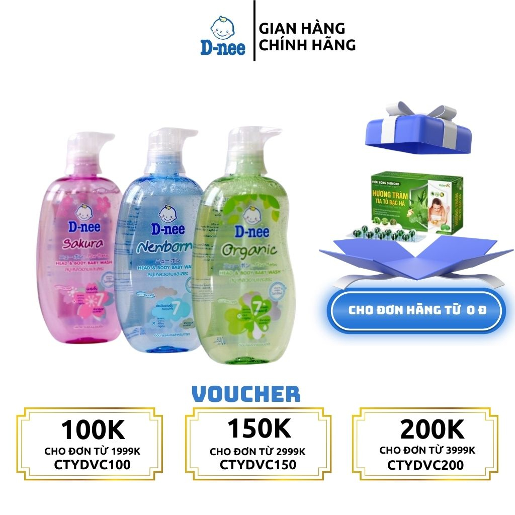Sữa tắm gội toàn thân Dnee cho bé 380ml