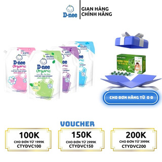 Nước giặt quần áo em bé sơ sinh D-nee, dnee newborn 2in1 chuẩn Thái Lan 1400ml