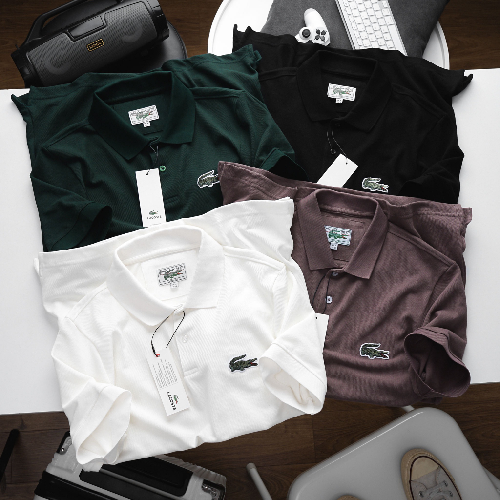Áo Polo La--c-os--te vải dệt mắt chim cotton 100% thêu cá sấu lớn dày dặn mềm mịn thoáng mát thấm hút mồ hôi cực tốt