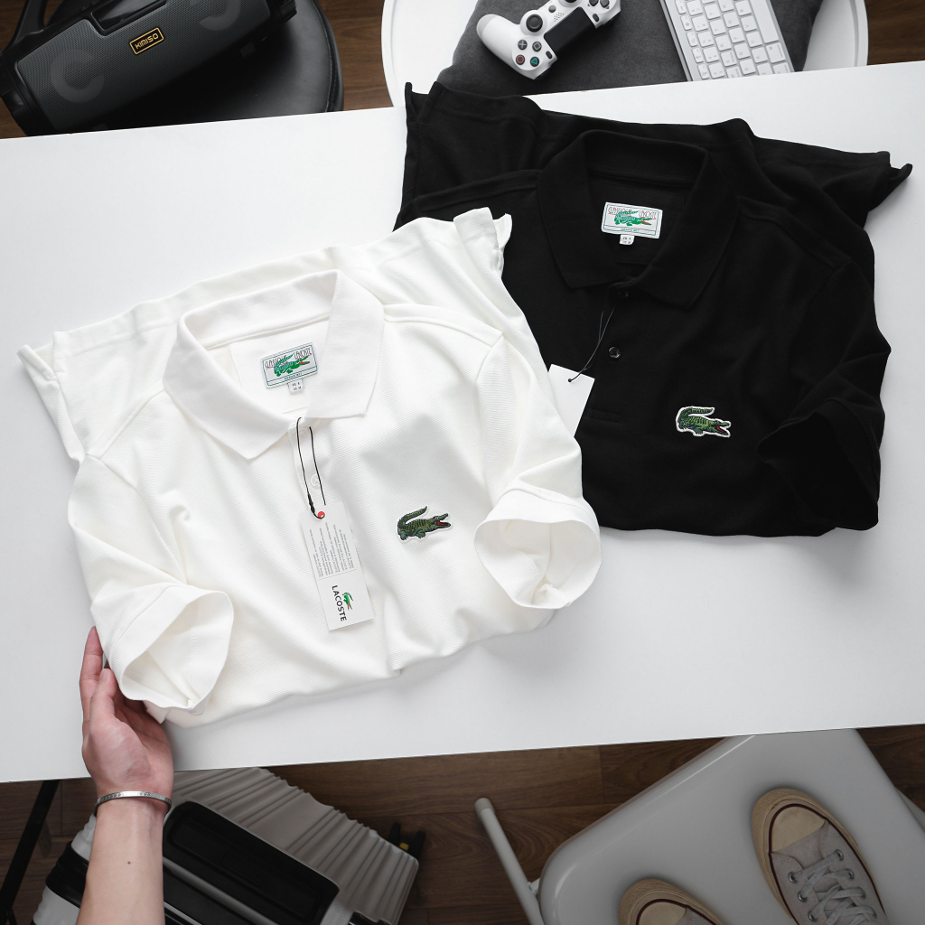 Áo Polo La--c-os--te vải dệt mắt chim cotton 100% thêu cá sấu lớn dày dặn mềm mịn thoáng mát thấm hút mồ hôi cực tốt
