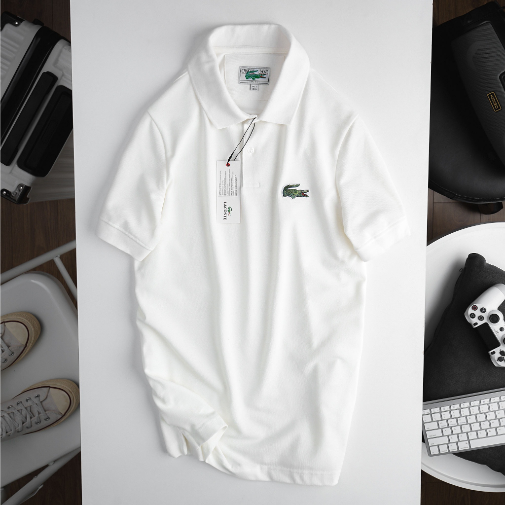 Áo Polo La--c-os--te vải dệt mắt chim cotton 100% thêu cá sấu lớn dày dặn mềm mịn thoáng mát thấm hút mồ hôi cực tốt