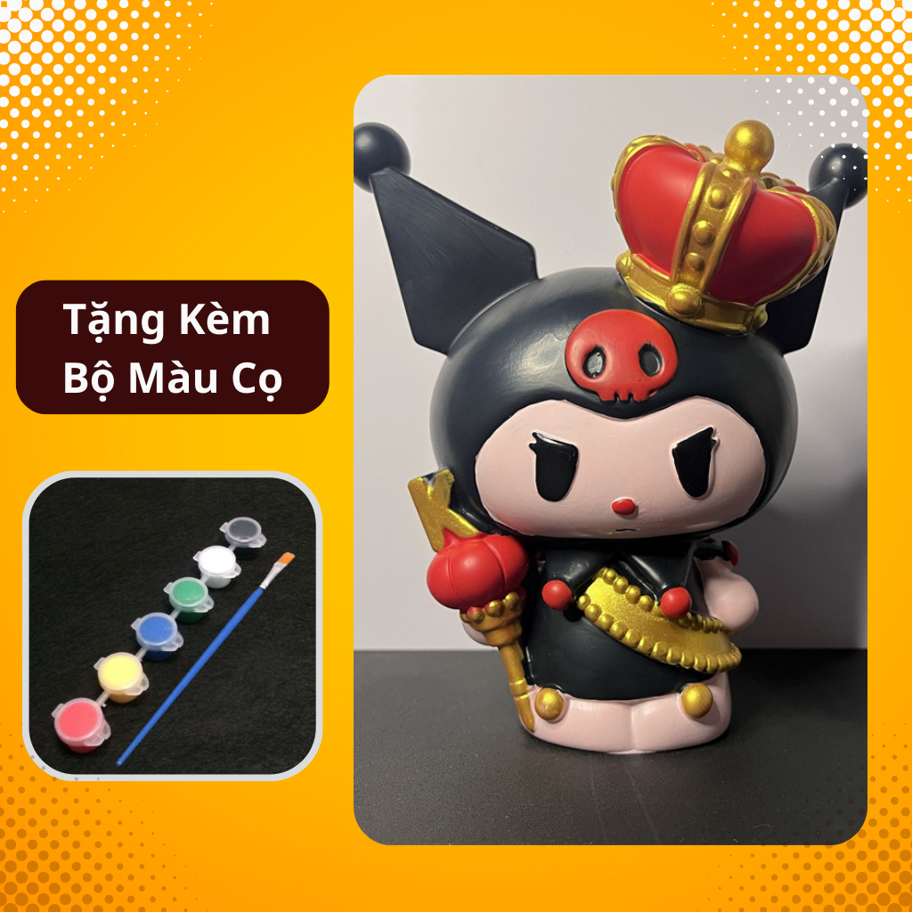 Tượng thạch cao tô màu cho bé- tượng thạch cao Kuromi 1.1 size 20cm tặng kèm cọ và màu vẽ acrylic