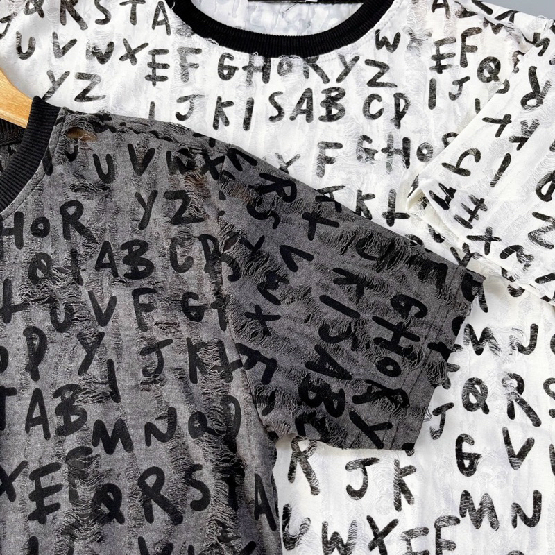 ÁO THUN NAM NỮ RÁCH THỜI TRANG - FULL HOẠ TIẾT ÁO CTTN