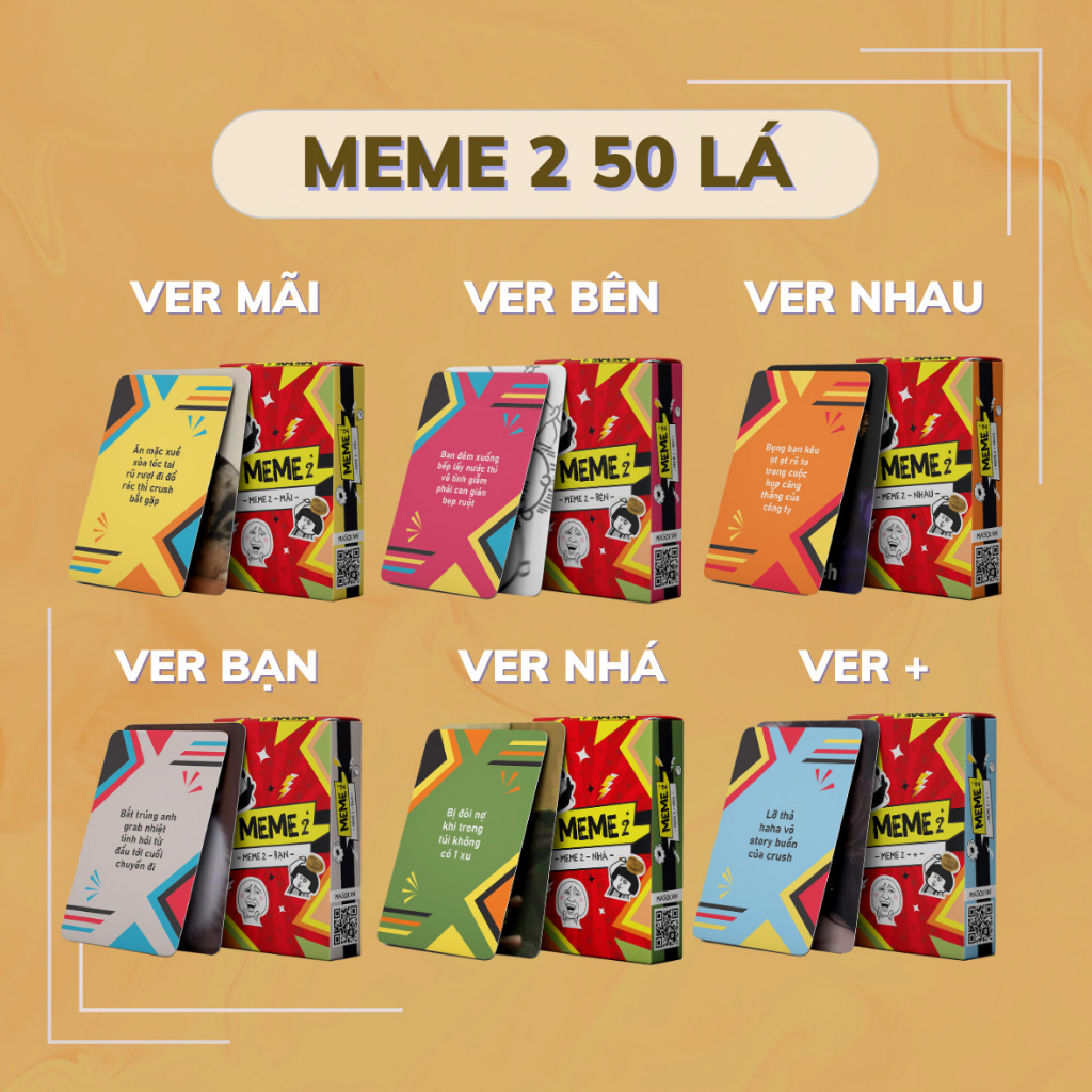 Bộ Bài Meme Ver 2 Gồm 50-300 Lá, Bộ Bài Siêu Lầy Và Cực Kì Thú Vị Để Chơi Cùng Bạn Bè Hoặc Gia Đình